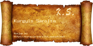 Kurgyis Sarolta névjegykártya
